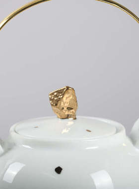 新中式描金茶具组合套装陈设艺术摆件售楼处茶几客厅家居软装饰