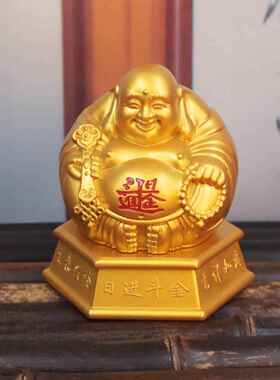 黄铜日进斗金弥勒佛和气招财笑脸佛中式佛像家居工艺品摆件