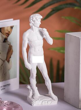 艺术人物大卫雕像XZW-大卫意创石画膏人体雕像工艺品素描室仿装饰