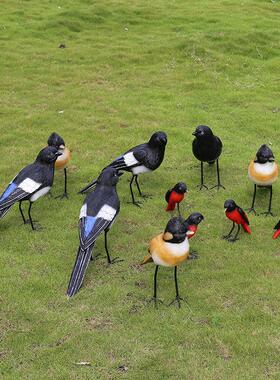 园林景观户外花园树上装饰挂件树脂动物小鸟假鸟彷真喜鹊雕塑摆件