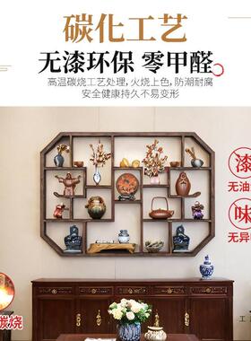 古架实木新中式F965J955茶壶架展示架墙上置物架约现阁代多宝架子