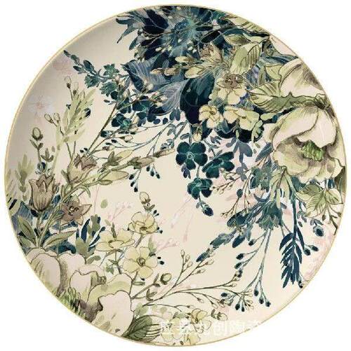 Creative Retro Flower Plate Western Pasta Plate Household - 图1