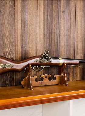 欧式复古双管燧发火枪书柜老板桌博古架工艺品绝地求生喷子摆件