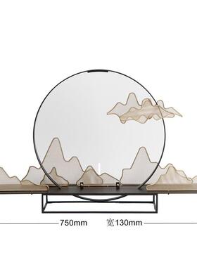 新中式意摆件关端高中国风客厅IYN电视柜禅玄过道家居售楼部软装