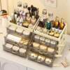 Desktop storage box cosmetics storage rack transparent drawer-type office desk stationery organization box