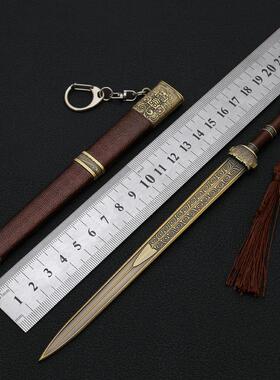 封神演义影视周边武器模型西伯侯佩剑22CM带鞘全金属工艺品摆件