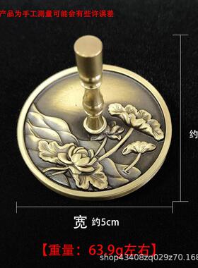 森舍纯铜加厚香雕花123家香灰平压用炉灰押灰器打拓香篆香道用具