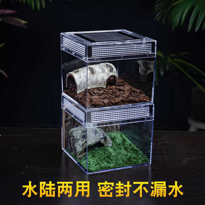 塑料爬缸蜥蜴蛇甲虫乌龟陆龟爬宠爬虫角蛙饲养箱盒专用缸鱼缸水族 - 图0