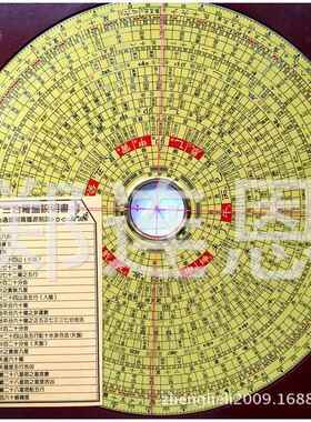 集福堂罗盘铸铜9三元三合综寸盘合风水纯铜高精电度木罗经76543仪