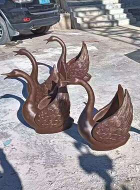铸铜动物雕塑纯铜天鹅雕塑户外庭院广场公园摆件
