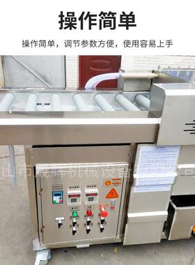 不锈钢异型陶瓷地砖清洗机械带风刀大理石瓷砖除污清洗烘干一体机