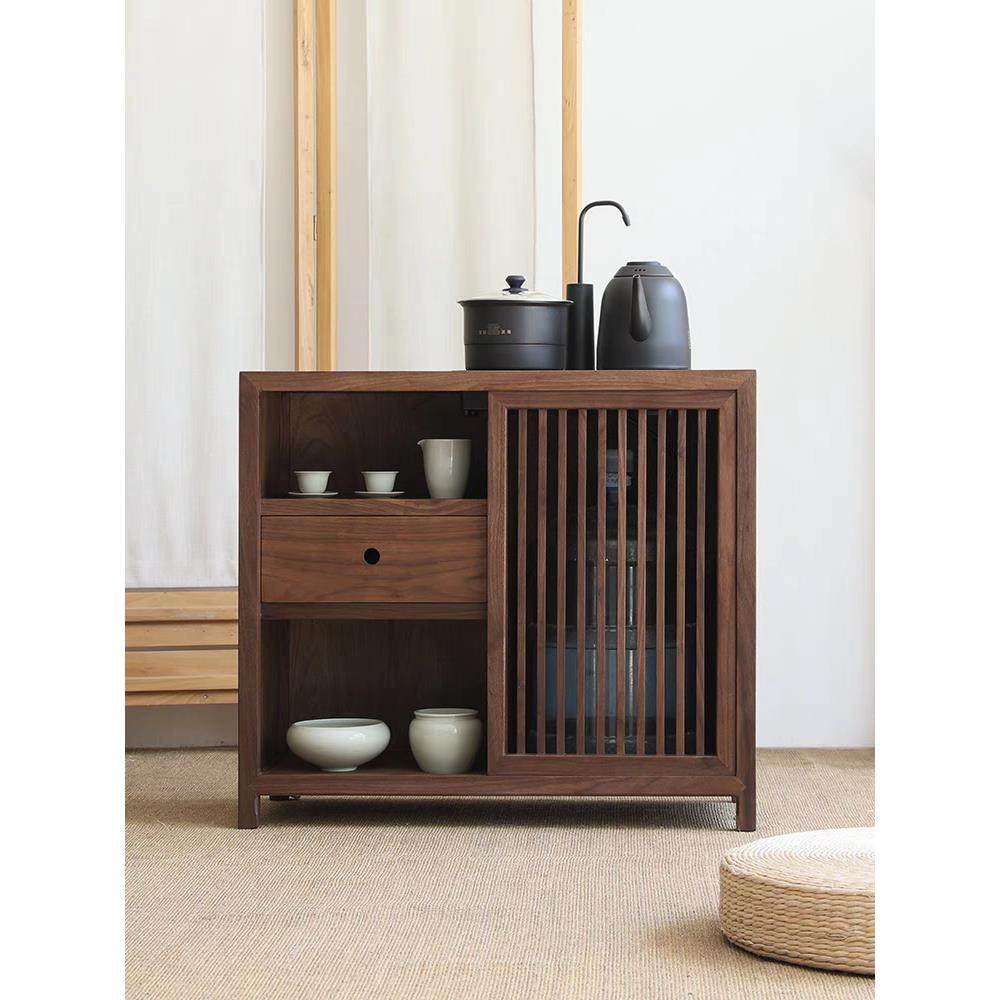 新中式办公室烧茶水柜台壶一体置物架老榆木茶桌侧餐柜胡桃实木,淘宝优惠券,粉丝福利购,淘宝优惠卷