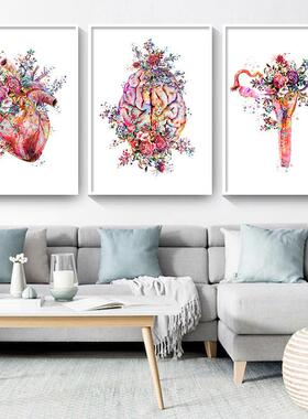 Modern Decoration Painting Anatomy Art Medical Floral Organ