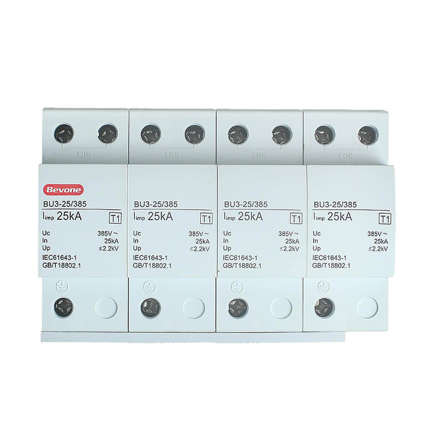 Beijing Beiyuan Electric BU3-25KA surge protector T1 household lightning protector first-level surge protector 1-4P