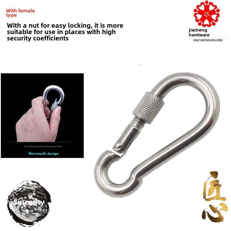 铁镀锌承重快挂弹簧扣炼扣带锁帽螺母钩绳扣狗炼扣安全扣葫芦国,淘宝优惠券,粉丝福利购,淘宝优惠卷