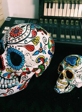 装饰个性骷髅头摆件覆古1：1头骨生日礼物创意新年圣诞礼物酒吧摆