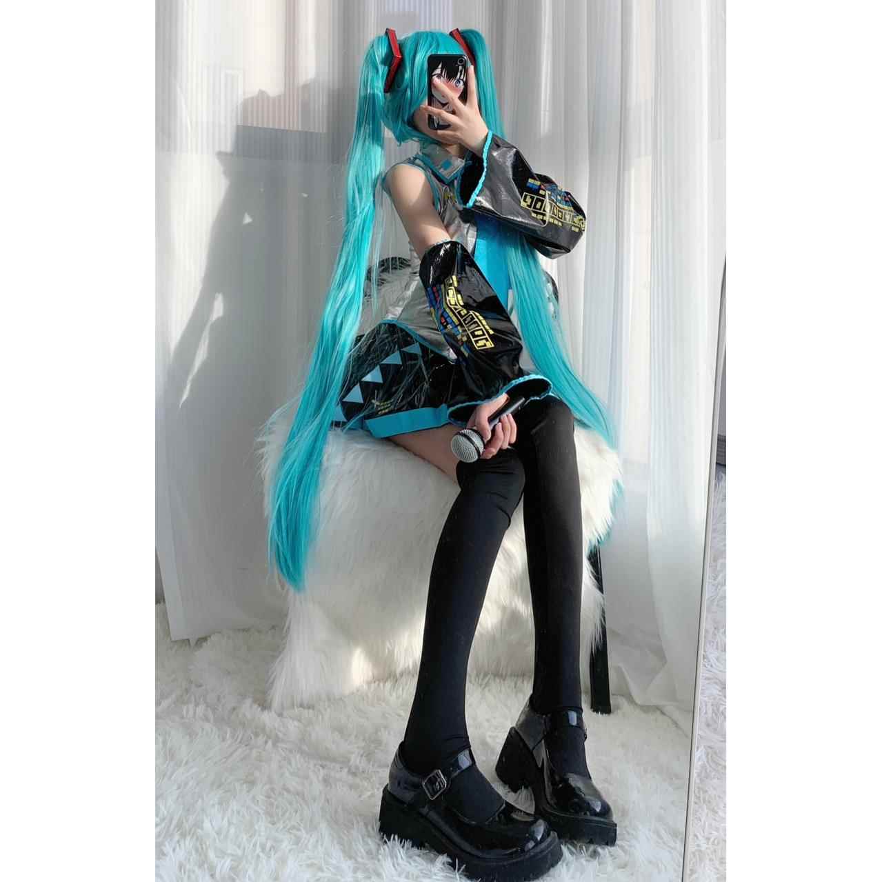 初音未来cos服公式服少女动漫白银漆皮JK女装cosplay套装漫游戏 - 图2