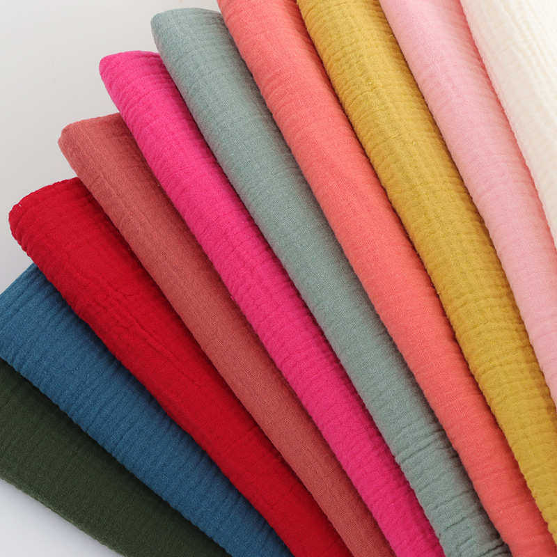 纯棉双层素色纱布绉布全棉水洗染色棉砂洗泡泡纱布月子服睡衣面料,淘宝优惠券,粉丝福利购,淘宝优惠卷