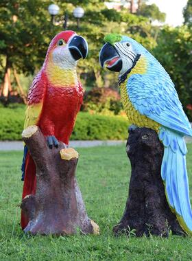 户外仿真动物鸟类大鹦鹉摆件花园别墅庭院小区装饰品园林景观雕塑