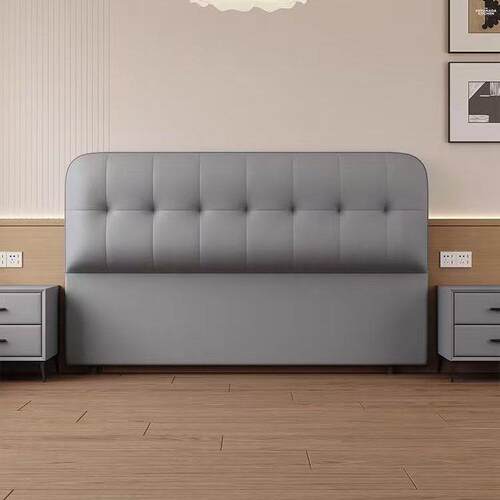 新款床头软包背靠简约160奶现油落地背代板轻奢单买整体 - 图1