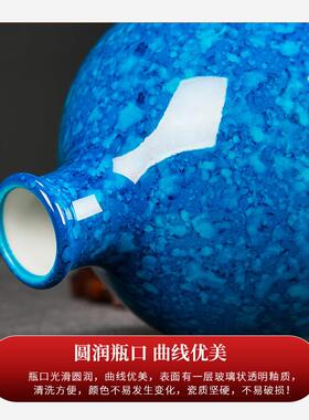 正品景德镇陶瓷古中国红瓶插花摆件新中式客博架装饰品厅玄关工艺