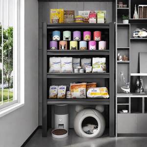 宠物用品小佩猫砂盆上方铁艺置物架黑色阳台狗狗厕所下空式收纳架