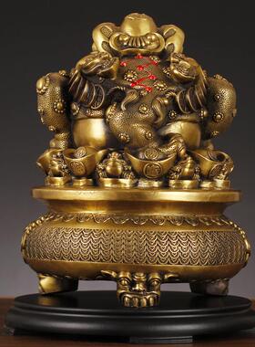 虎年饰摆件新品厂招金蟾聚宝盆财源滚滚家居客厅家摆件装EHF财品