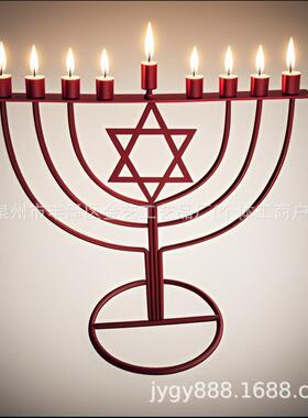 JY2024年光明节烛台以色列犹太人烛台HanukkahMenorah烛台