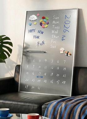 不锈钢磁吸板可diy创意照片墙冰箱贴装饰画2026新年客厅玄关挂画