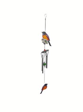 红鸟金属风铃-鲜红色风铃创意风铃纪念礼品室内室外花园装饰,