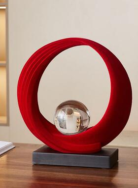 红色柜15615616高级客厅玄关酒子电视柜装饰摆端饰轻奢高档工艺礼