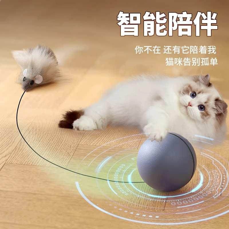 猫玩具自嗨解闷消耗体力老鼠逗猫棒猫运动电动自动逗猫球猫咪用品,淘宝优惠券,粉丝福利购,淘宝优惠卷