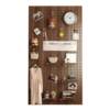 Solid wood hole board wall storage rack entry door walnut color wall decoration storage display
