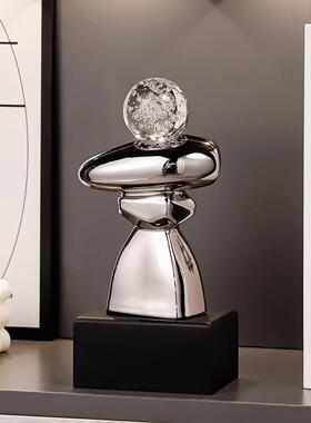 时来运转黑白简约风客厅电视柜摆件套装玄关酒柜装饰品高级感礼品