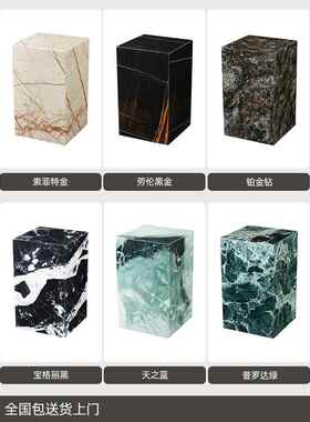 天然大理石装饰底座客厅落地式高低展示台装饰墩典雅花架雕塑柱