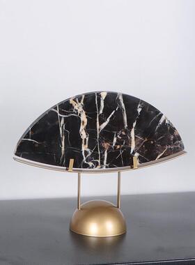 新摆中式美学软摆件大理石玉璧件高级感酒店大堂开装放格空间搭配