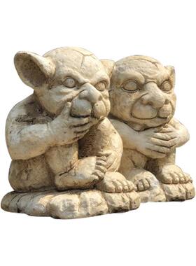 出口原单做旧怪兽像花园庭院台花t5656231架动雕物装小饰阳品摆件