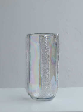 客厅轻插花渐变琉璃玻璃软电视柜奢摆件花瓶样板房透明装加厚简约