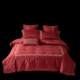 High-end wine red wedding velvet cotton four-piece set light luxury style cotton embroidered quilt cover wedding wedding bed sheets bedding products