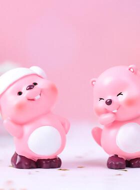 抖音热门超萌loopy小海狸开心日常盲盒潮玩办公桌面装饰车载摆件