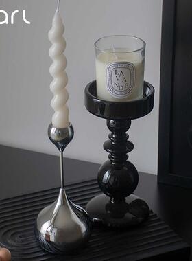 ins风软装高级感蜡烛摆件烛台桌面客厅电视柜法式家居装饰品玄关