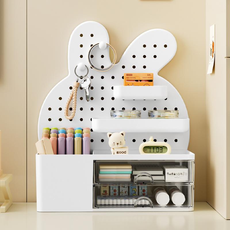 Desktop rabbit hole plate storage rack work station student dormitory desk pen holder desk drawer storage box sorting box