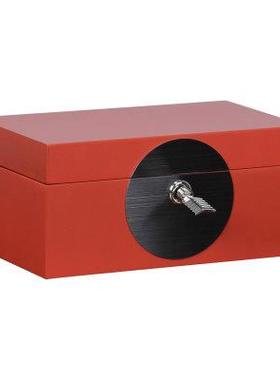 高档新收中式属带锁纳首饰盒摆件 样金板房卧室梳妆台烤装漆饰工