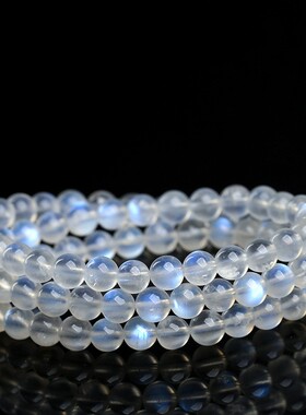 2026名都水晶 天然蓝月光手链 蓝光月光石三圈圆珠手串