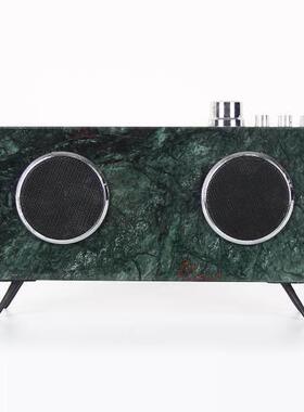 现代无障碍豪华大理石收音机留声机创意模型桌面书房模型房间软装