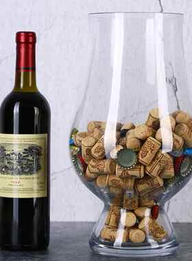 创意欧式超大号玻璃艺术家居装饰摆件红酒软木塞收藏瓶收纳罐定制