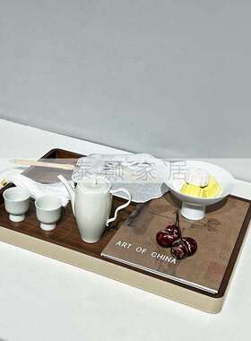宋代风格新中式中古风样板房卧室飘窗摆件茶具下午茶茶具套装饰品