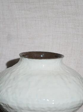 云舍景德镇陶瓷新中式风白色高脚石榴尊花瓶简约素雅家居插花摆件