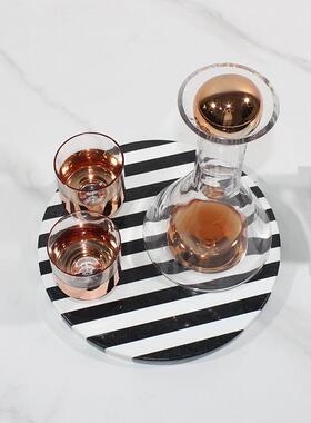 现代极简酒具玻璃酒杯样板房间展厅家居吧台玄关柜醒酒器桌面摆件
