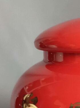 中号聚宝盆陶瓷罐摆件风水摆设招财局瓷坛子带盖黄黑白色红色罐子
